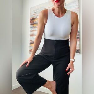 ZARA Black High Waisted Wide Leg Colette Pants Size Large